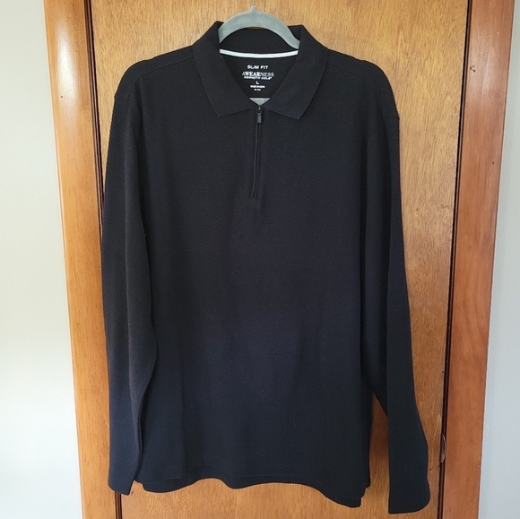 Kenneth Cole Black AWEAR-TECH Quarter Zip Pullover Mens - Picture 1 of 5